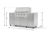 NewAge Outdoor Kitchens Outdoor Grill Island Stainless-Steel 6-Piece Cabinet Set with Casters 1 Door, 3 Drawer, Grill Cabinet, Performance Grill and Dekton in Aeris Countertops - (Liquid Propane) 