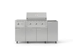 NewAge Outdoor Kitchens Outdoor Grill Island Stainless-Steel 5-Piece Cabinet Set with Casters and 1-Door, Grill Cabinet, Side Burner and Performance Grill - (Liquid Propane) 