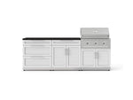 NewAge Outdoor Kitchens Stainless-Steel 5-Piece Cabinet Set with 3-Drawer, Bar, Grill Cabinet, Performance Grill and Countertop-73327-Garage Giant 