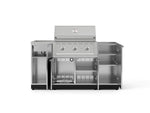 NewAge Outdoor Kitchens Outdoor Grill Island Stainless-Steel 5-Piece Cabinet Set with Sink, 1 Door, Grill Cabinet, Performance Grill and Stainless Steel Countertop - (Natural Gas) 
