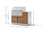 NewAge Outdoor Kitchens Outdoor Grill Island Stainless-Steel Louvered Doors 4-Piece Cabinet Set with 3-Drawer, Grill Cabinet, Performance Grill and Dekton in Aeris Countertop - (Natural Gas) 