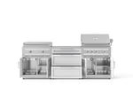 NewAge Outdoor Kitchens Stainless Steel Louvered Doors 6-Piece Cabinet Set with 3 Drawer, Grill Cabinet, Platinum Griddle, Grill and Countertop-75161-Garage Giant 