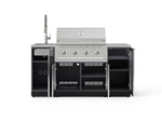 NewAge Outdoor Kitchens Outdoor Grill Island Aluminum 5-Piece Cabinet Set with Sink, 1 Door, Grill Cabinet, Performance Grill and Stainless Steel Countertop-75295-Garage Giant 