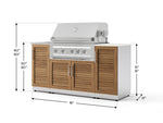 NewAge Outdoor Kitchens Outdoor Grill Island Stainless-Steel 5-Piece Cabinet Set with Sink, 1 Door, Grill Cabinet, Platinum Grill and Stainless Steel Countertop - (Liquid Propane) 