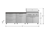 NewAge Outdoor Kitchens Stainless Steel 5-Piece Cabinet Set with Casters and 3 Drawer, Bar, Grill Cabinet, Platinum Grill, Countertop-72587-Garage Giant 