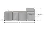NewAge Outdoor Kitchens Stainless Steel 6-Piece Cabinet Set with Sink, Bar, Grill Cabinet, Platinum Grill, Countertop and Fridge-72072-Garage Giant 