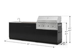NewAge Outdoor Kitchens Aluminum 5-Piece Cabinet Set with Bar, Grill, Sink Cabinet, Performance Grill, and Countertop-73410-Garage Giant 