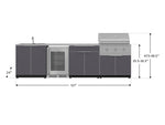 NewAge Outdoor Kitchens Aluminum 6-Piece Cabinet Set with Sink, Bar, Grill Cabinet, Performance Grill, Countertop and Fridge-66328-Garage Giant 