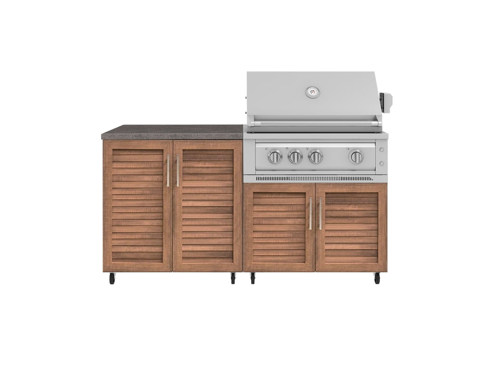 NewAge Outdoor Kitchens Stainless Steel 4-Piece Cabinet Set with Caster and 2 Door, Grill Cabinet, Platinum Grill, Countertop-72507-Garage Giant