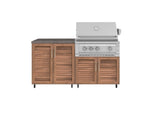 NewAge Outdoor Kitchens Stainless Steel 4-Piece Cabinet Set with Caster and 2 Door, Grill Cabinet, Platinum Grill, Countertop-72507-Garage Giant 