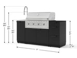 NewAge Outdoor Kitchens Outdoor Grill Island Stainless-Steel 5-Piece Cabinet Set with Sink, 3 Drawer, Grill Cabinet, Performance Grill and Stainless Steel Countertop - (Natural Gas) 