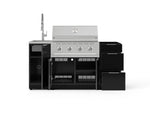 NewAge Outdoor Kitchens Outdoor Grill Island Aluminum 5-Piece Cabinet Set with Sink, 3 Drawer, Grill Cabinet, Performance Grill and Stainless Steel Countertop - (Natural Gas) 