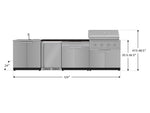NewAge Outdoor Kitchens Stainless Steel 6-Piece Cabinet Set with Sink, Bar, Grill Cabinet, Performance Grill, Countertop and Fridge-71998-Garage Giant 