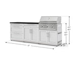 NewAge Outdoor Kitchens Stainless-Steel 5-Piece Cabinet Set with 3-Drawer, Bar, Grill Cabinet, Performance Grill and Countertop-73324-Garage Giant 