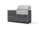 NewAge Outdoor Kitchens Aluminum 4-Piece Cabinet Set with 3 Drawer, Grill Cabinet, Platinum Grill and Countertop-71656-Garage Giant 