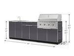 NewAge Outdoor Kitchens Aluminum 5-Piece Cabinet Set with Bar, Grill, Sink Cabinet, Performance Grill, and Countertop - (Liquid Propane) 