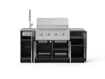 NewAge Outdoor Kitchens Outdoor Grill Island Aluminum 5-Piece Cabinet Set with Sink, 1 Door, Grill Cabinet, Performance Grill and Stainless Steel Countertop-75370-Garage Giant 