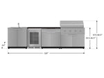 NewAge Outdoor Kitchens Stainless Steel 6-Piece Cabinet Set with Sink, Bar, Grill Cabinet, Performance Grill, Countertop and Fridge-72008-Garage Giant 
