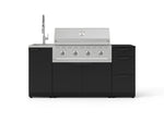 NewAge Outdoor Kitchens Outdoor Grill Island Stainless-Steel 5-Piece Cabinet Set with Sink, 3 Drawer, Grill Cabinet, Performance Grill and Stainless Steel Countertop - (Natural Gas) 