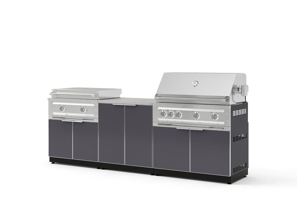 NewAge Outdoor Kitchens Aluminum 6-Piece Cabinet Set with Base, Grill Cabinet, Platinum Griddle and Countertop-74995-Garage Giant