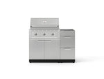 NewAge Outdoor Kitchens Outdoor Grill Island Stainless-Steel 3-Piece Cabinet Set with 3-Drawer, Grill Cabinet and Performance Grill - (Natural Gas) 