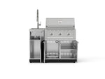 NewAge Outdoor Kitchens Outdoor Grill Island Stainless-Steel 3-Piece Cabinet Set with Sink, Grill Cabinet and Performance Grill-75270-Garage Giant 