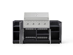 NewAge Outdoor Kitchens Outdoor Grill Island Aluminum 6-Piece Cabinet Set with 1 Door, Grill Cabinet, Performance Grill and Countertops - (Natural Gas) 