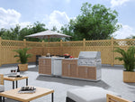 NewAge Outdoor Kitchens Stainless Steel 6-Piece Cabinet Set with Sink, Bar, Grill Cabinet, Performance Grill, Countertop and Fridge-66370-Garage Giant 