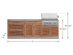 NewAge Outdoor Kitchens Stainless Steel 5-Piece Cabinet Set with with 3-Drawer, Bar, Grill Cabinet, Platinum Grill and Countertop-71057-Garage Giant 
