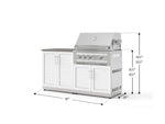 NewAge Outdoor Kitchens Stainless-Steel 4-Piece Cabinet Set with Base, Grill Cabinet, Platinum Grill, and Countertop-73563-Garage Giant 