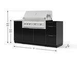 NewAge Outdoor Kitchens Outdoor Grill Island Aluminum 5-Piece Cabinet Set with Sink, 3 Drawer, Grill Cabinet, Platinum Grill and Stainless Steel Countertop - (Natural Gas) 
