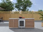 NewAge Outdoor Kitchens Stainless Steel 5-Piece Cabinet Set with 3-Drawer, 2-Door Cabinet, Countertops and Fridge-67588-Garage Giant 