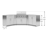 NewAge Outdoor Kitchens Stainless-Steel 7-Piece Cabinet Set with 2 Door, Bar, Corner, Grill Cabinet, Performance Grill, and Countertops-67678-Garage Giant 