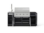 NewAge Outdoor Kitchens Outdoor Grill Island Aluminum 5-Piece Cabinet Set with Sink, 1 Door, Grill Cabinet, Performance Grill and Stainless Steel Countertop - (Natural Gas) 
