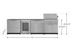 NewAge Outdoor Kitchens Stainless Steel 7-Piece Cabinet Set with 3-Drawer, Bar, Grill Cabinet, Platinum Grill, Countertop, and Fridge-71943-Garage Giant 