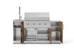 NewAge Outdoor Kitchens Outdoor Grill Island Stainless-Steel Louvered Doors 5-Piece Cabinet Set with Sink, 1 Door, Grill Cabinet, Performance Grill and Stainless Steel Countertop - (Natural Gas) 