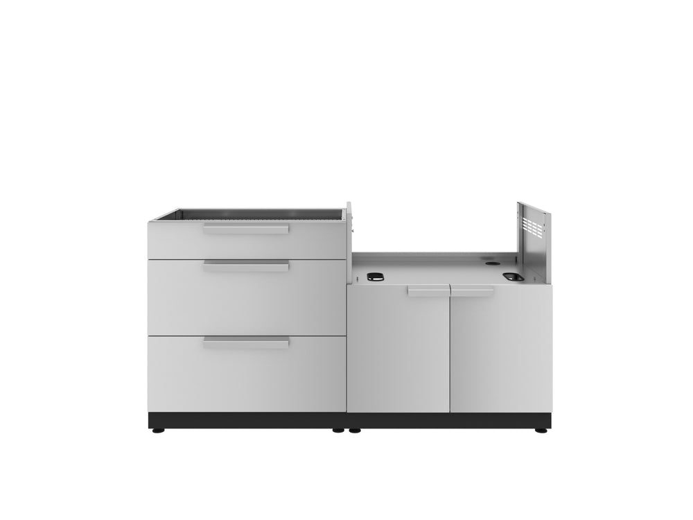 NewAge Outdoor Kitchens Stainless Steel 2-Piece Cabinet set with 3 Drawer and Grill Cabinet-67601-Garage Giant