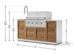 NewAge Outdoor Kitchens Outdoor Grill Island Stainless-Steel Louvered Doors 5-Piece Cabinet Set with Sink, 1 Door, Grill Cabinet, Performance Grill and Stainless Steel Countertop - (Liquid Propane) 