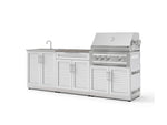 NewAge Outdoor Kitchens Stainless-Steel 5-Piece Cabinet Set with Bar, Sink, Grill Cabinet, Platinum Grill, and Countertop-73438-Garage Giant 