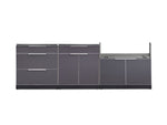 NewAge Outdoor Kitchens Aluminum 3-Piece Cabinet Set with 3 Drawer, Bar and Grill Cabinet-65308-Garage Giant 