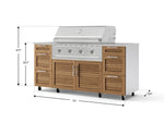 NewAge Outdoor Kitchens Outdoor Grill Island Stainless-Steel Louvered Doors 6-Piece Cabinet Set with Casters 3 Drawers, Grill Cabinet, Performance Grill, Countertops-74940-Garage Giant 