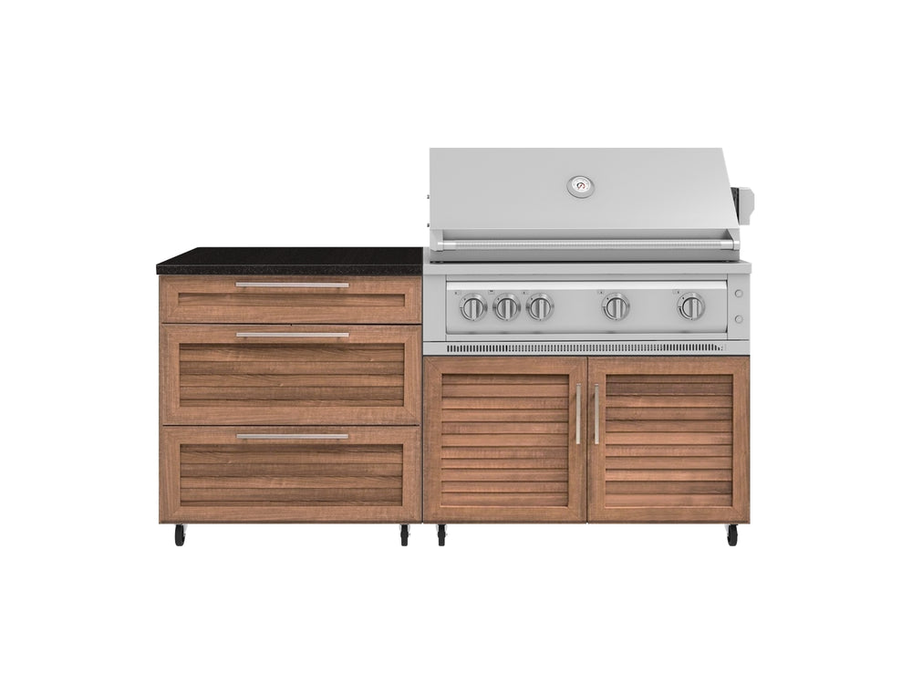 NewAge Outdoor Kitchens Stainless Steel 4-Piece Cabinet set with Casters and 3 Drawer, Grill Cabinet, Platinum Grill, Countertop-72158-Garage Giant