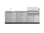 NewAge Outdoor Kitchens Stainless Steel 5-Piece Cabinet Set with Sink, 2-Door with Drawer, Grill Cabinet, Platinum Grill and Countertop-71151-Garage Giant 