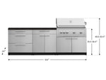 NewAge Outdoor Kitchens Stainless-Steel 5-Piece Cabinet Set with with 3-Drawer, Bar, Grill Cabinet, Platinum Grill and Countertop-71179-Garage Giant 