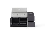NewAge Outdoor Kitchens Outdoor Grill Island Aluminum 4-Piece Cabinet Set with 3-Drawer, Grill Cabinet, Performance Grill and Countertop - (Natural Gas) 