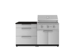 NewAge Outdoor Kitchens Stainless-Steel 4-Piece Cabinet Set with 3 Drawer, Grill Cabinet, Performance Grill, and Countertop-71622-Garage Giant 