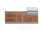 NewAge Outdoor Kitchens Stainless Steel 5-Piece Cabinet Set with with 3-Drawer, Bar, Grill Cabinet, Platinum Grill and Countertop-71057-Garage Giant 
