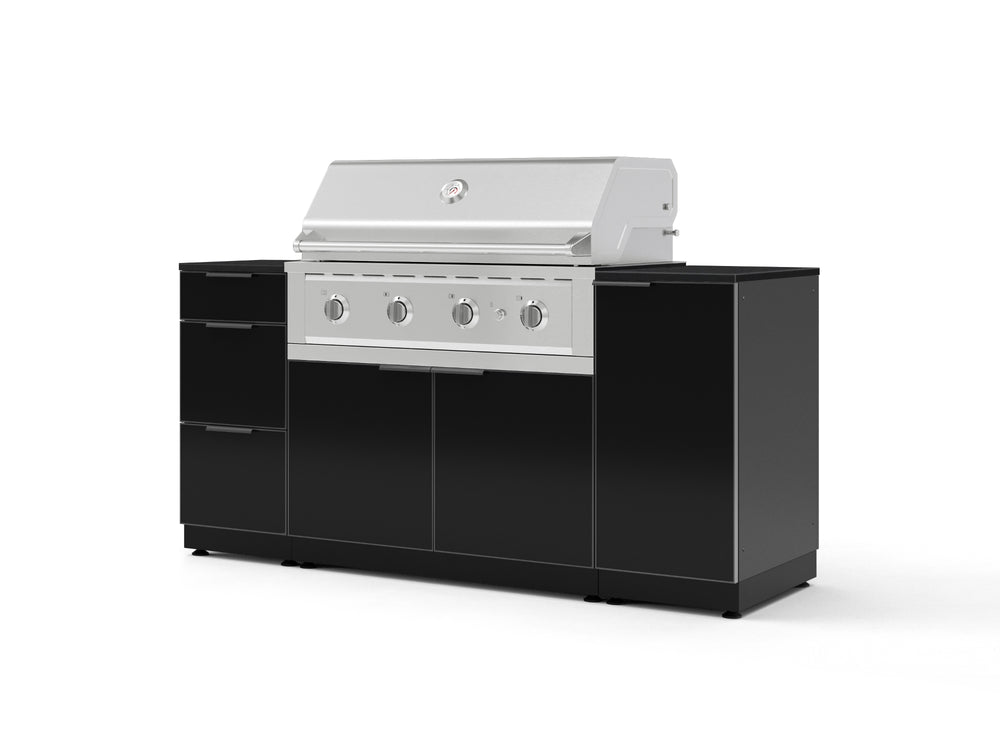 NewAge Outdoor Kitchens Outdoor Grill Island Aluminum 6-Piece Cabinet Set with 1 Door, 3 Drawer, Grill Cabinet, Performance Grill and Countertops - (Liquid Propane) | Garage Giant