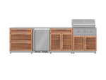 NewAge Outdoor Kitchens Stainless Steel 7-Piece Cabinet Set with 3-Drawer, Bar, Grill Cabinet, Performance Grill, Countertops and Fridge-67892-Garage Giant 