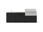 NewAge Outdoor Kitchens Stainless-Steel 5-Piece Cabinet Set with Bar, Sink, Grill Cabinet, Performance Grill, and Countertop-73425-Garage Giant 